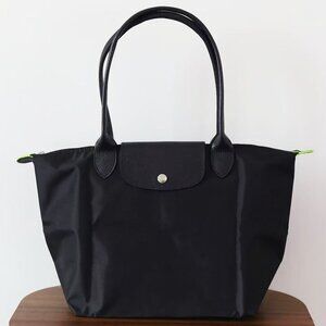 Longchamp solid black tote bag